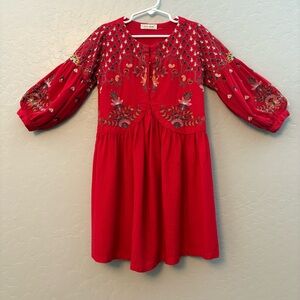 ⭐️Minnie Minors girls pakistani brand red embroidered dress size 4/5